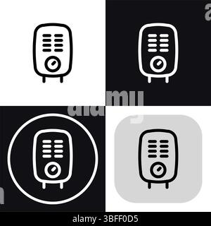 Bathroom warm water heater - clean and modern bathroom icon. Stock Vector