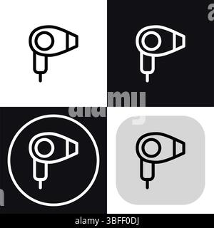 Bathroom hairdryer - clean and modern bathroom icon. Stock Vector