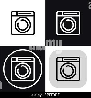 Bathroom washing machine - clean and modern bathroom icon. Stock Vector