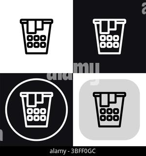 Bathroom laundry basket - clean and modern bathroom icon. Stock Vector