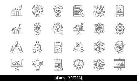 Set of Linear Corporate Vector Icons, Icon Sheet. Stock Vector