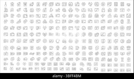 Set of Linear Online Payment Vector Icons, Icon Sheet. Stock Vector