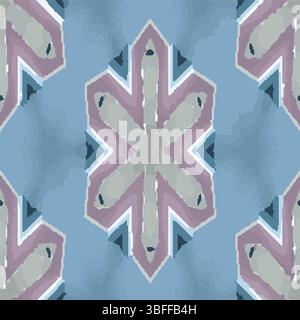 Pink White Star Blue Vector Pattern Stock Vector