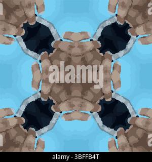 Brown Black Shape Blue Vector Pattern Stock Vector