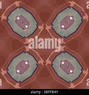 Pink Heart Green Red Vector Pattern Stock Vector