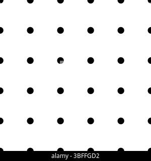Polka dot black and white seamless pattern hand drawn vector illustration, decorative monochrome texture of round circles in random order, simple minimalist repeat ornament for textile, gift paper Stock Vector