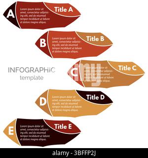 Five steps infographic design elements. Step by step infographic design template. Vector illustration Stock Vector