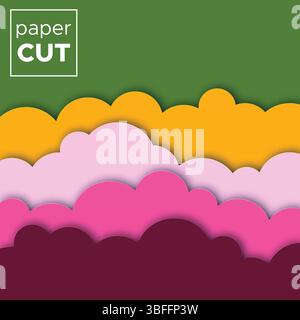 Abstract  Background with Paper Cut shapes. Vector illustration. Stock Vector