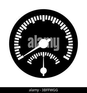Speedometer Vector Illustration. The design features a circular layout with a large primary gauge and a smaller secondary gauge beneath it. Stock Vector