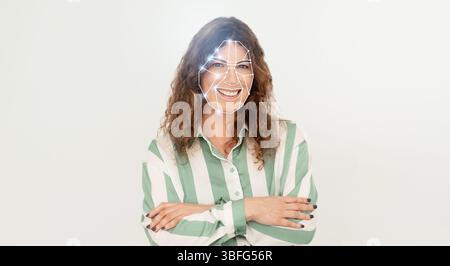 Modern facial recognition technology enhances identification processes Stock Photo