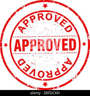 Red Grunge Approved Stamp - Official Quality Mark Vector Stock Vector