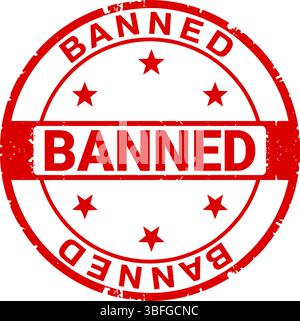 Red Grunge Banned Stamp - Prohibited Restriction Seal Stock Vector