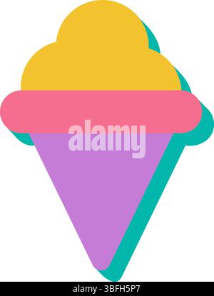 Colorful Icecream Icon In Flat Style Stock Vector