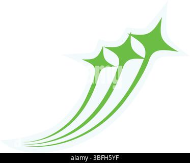 Y2K Abstract Comet Shape Sticker Stock Vector
