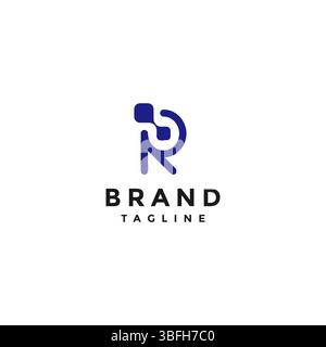Simple Letter R Data Share Icon Logo Design. Simple Data Connection Initial Letter R Logo Design. Stock Vector