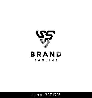 Triangle Shield Initial Letter SSS Logo Design. Three S Letters Rotate Form Triangle Logo Design. Stock Vector