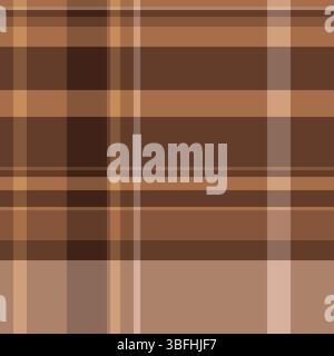 Classic plaid pattern in warm brown tones. Textile design or background. Use for autumn, cozy atmosphere, tradition. Versatile for digital or print pr Stock Vector