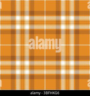 Warm, textured plaid pattern with classic tartan vibes. Great for backgrounds, textiles, or digital art projects needing a cozy, rustic, or heritage f Stock Vector