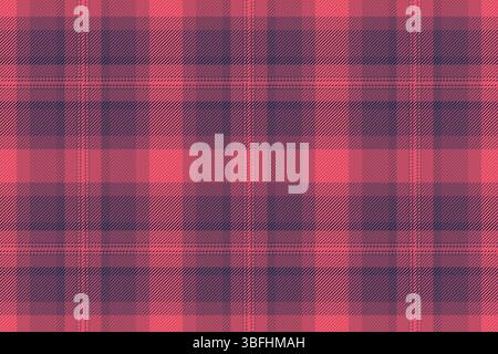 Subtle coral and deep mauve plaid pattern.  Perfect for textile designs, apparel,  website backgrounds, or autumnal themed projects. Stock Vector