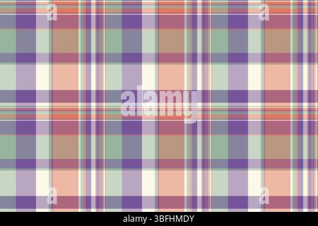Retro plaid pattern with intersecting lines in soft colors. Seamless design. Perfect for backgrounds, textiles, or vintageinspired designs. Versatile Stock Vector