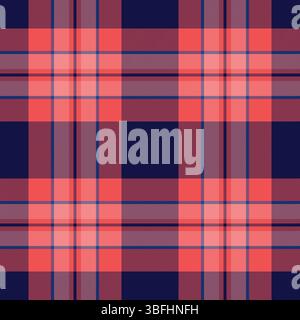 Classic plaid pattern, vibrant red and deep blue. Perfect for backgrounds, textiles, or adding a touch of tradition to your design. Timeless style Stock Vector