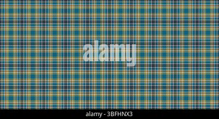 Vichy pattern check texture, rustic seamless fabric tartan. Scottish background textile vector plaid in dark and cyan colors palette. Stock Vector