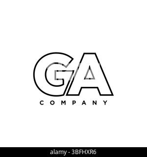 Trendy letter G and A, GA logo design template. Minimal monogram initial based logotype for company identity. Stock Vector