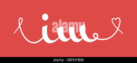 IM initial wedding monogram calligraphy vector illustration. Hand drawn lettering i and m love logo design for valentines day poster, greeting card, p Stock Vector