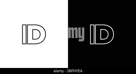 Trendy letter I and D, ID logo design template. Minimal monogram initial based logotype for company identity. Stock Vector