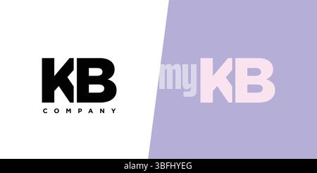 Trendy letter K and B, KB logo design template. Minimal monogram initial based logotype for company identity. Stock Vector