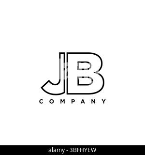 Trendy letter J and B, JB logo design template. Minimal monogram initial based logotype for company identity. Stock Vector