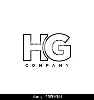 Trendy letter H and G, HG logo design template. Minimal monogram initial based logotype for company identity. Stock Vector