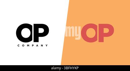 Trendy letter O and P, OP logo design template. Minimal monogram initial based logotype for company identity. Stock Vector