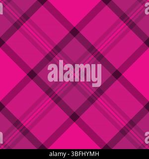 Vibrant pink and magenta plaid pattern.  A bold, geometric design perfect for fashion, textile, and web backgrounds. Stock Vector