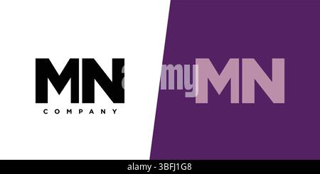 Trendy letter M and N, MN logo design template. Minimal monogram initial based logotype for company identity. Stock Vector