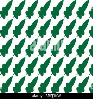 Green leaf pattern on a white background. Stock Vector
