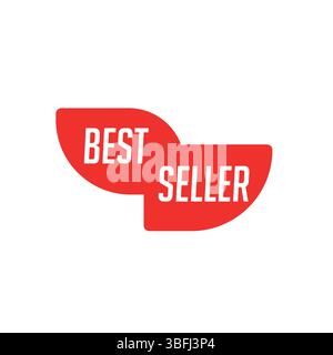 Best Seller Like Button Icon | Red Badge Vector Isolated on White Background Stock Vector