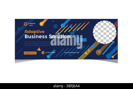 Modern Adaptive Business Solution Social Media Banner Design Stock Vector