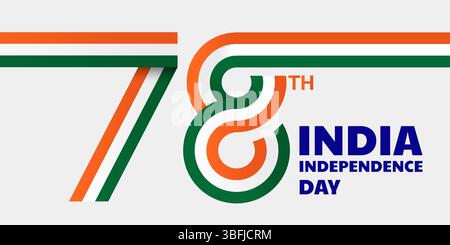 78th india independence day banner illustration in gradient Stock Vector