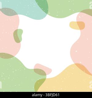 Trendy background with abstract colorful doodle shapes frame. Stock Vector