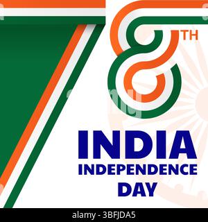 78th india independence day illustration in gradient Stock Vector
