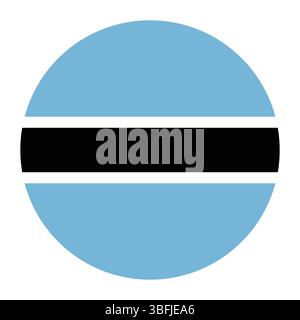 Botswana circle flag. Button flag icon. Standard color. Circle icon flag. Computer illustration. Digital illustration. Vector illustration. Stock Vector