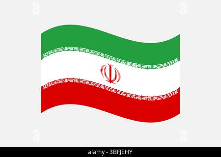 Flag of Iran. Iran wavy flag digital vector illustration. Fluttering flag. Stock Vector