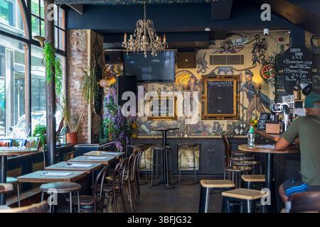 London, UK,  5 May 2025,  The interior of  Old Crown Public House at 33 New Oxford Street Stock Photo