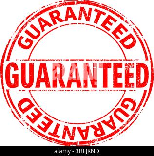 Red Grunge Guaranteed Stamp - Quality Assurance Seal Vector Stock Vector