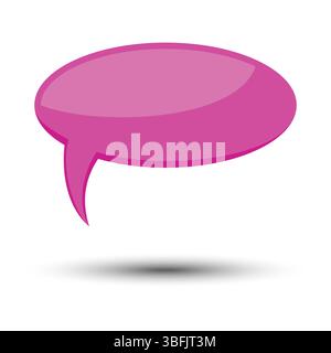 Pink cartoon comic balloon speech bubble without phrases and with shadow. Vector illustration Stock Vector