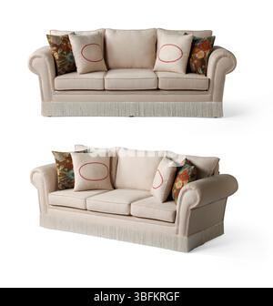 Classic sofa isolated on white background . different angle Stock Photo