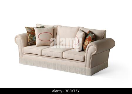Classic sofa isolated on white background . Stock Photo