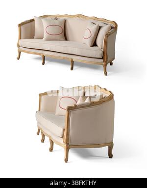 Classic sofa isolated on white background . different angle Stock Photo