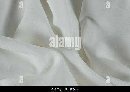 One hundred percent polyester fabric macro top view Stock Photo